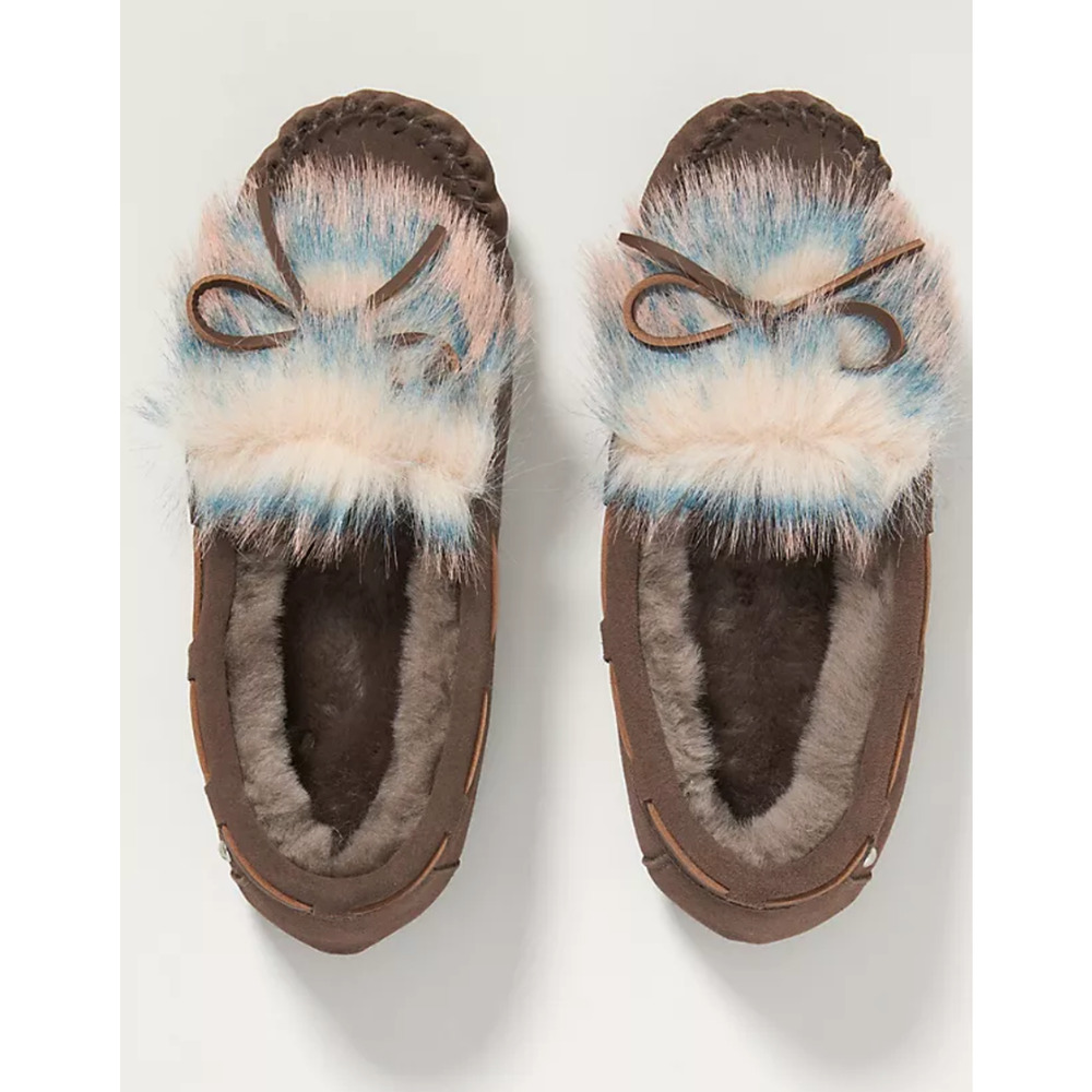 NEW EMU AUSTRALIA x ANTHROPOLOGIE GRAY LAVA AMITY MOCCASINS SLIPPERS SHOES 7